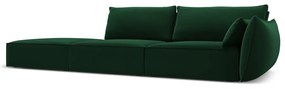 Tmavozelená zamatová pohovka pravý roh 264 cm Vanda – Mazzini Sofas