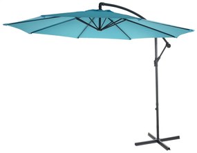 Slnečník Acerra Ø 3m bez stojanu- polyester/oceľ - tyrkysovo-modrá