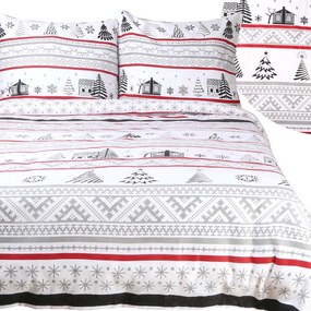 VIANOČNÉ FLANELOVÉ OBLIEČKY FLANELOVE 160X200 CM, 2KS 70X80 CM VZOROVANÉ