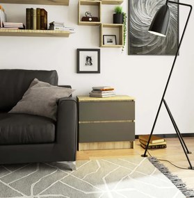 Nočný stolík K60 2SZ CLP dub artisan / sivý