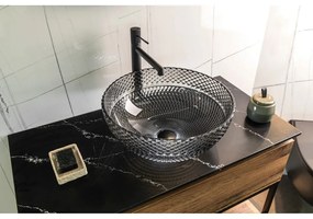 Čierne sklenené okrúhle umývadlo ø 39,5 cm Marac – Sapho