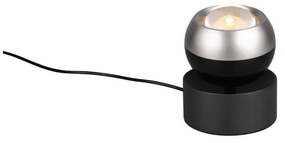 Čierna/v striebornej farbe LED stolová lampa (výška 14 cm) Orbit – Trio Select