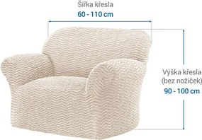 Bielastické poťahy CRISTINA smotanová kreslo (š. 60 - 110 cm)