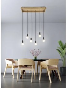 Eglo 43592 - Luster na lanku WOOTTON 6xE27/40W/230V