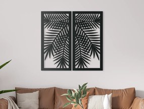 drevko Dvojdielny obraz Tropická Palma Rozmer obrazu: 31,5 x 32,5 cm, Farba dekorácie: Čierna
