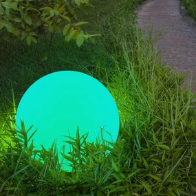 LED RGBW Solárna lampa BALL LED/3,7V 1500 mAh pr. 50 cm IP65 + diaľkové ovládanie