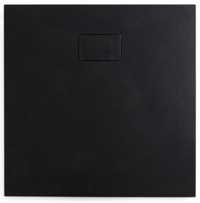 Cerano Gusto, štvorcová sprchová vanička 90x90x3 cm z minerálneho kompozitu, čierna matná, CER-CER-414569