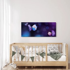 Obraz - Motýle na levanduli (120x50 cm)