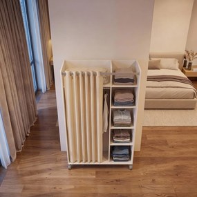 Bielo-béžová šatníková skriňa 100x160 cm Kit – Tvilum