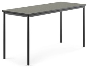 Stôl SONITUS, 1800x700x900 mm, linoleum - tmavošedá, antracit