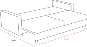 Třímístná rozkládací pohovka Eva 210 cm béžová