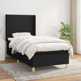 Boxspring posteľ s matracom čierna 100x200 cm látka 3131811