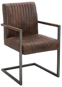 Konzolová stolička Boss vintage hnedá s podrúčkami