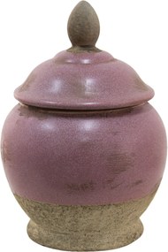 Ružovo-béžová keramická dóza Pinae - Ø 19*26 cm