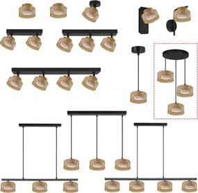 Brilagi - Luster na lanku AURA LUX 3xGX53/30W/230V čierna/zlatá