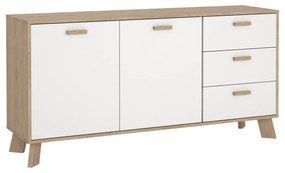 Biela/v prírodnej farbe komoda v dekore duba 147x73x39 cm Ikast – Tvilum