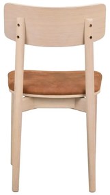 Jedálenská stolička z imitácie kože v koňakovohnedo-prírodnej farbe v súprave 2 ks Wolcott – Rowico