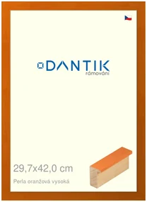 DANTIK rám na obraz 29,7x42 | PERLA oranžová vysoká (Plexi Čiré)