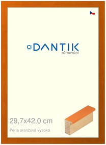 DANTIK rám na obraz 29,7x42 | PERLA oranžová vysoká (Plexi Čiré)