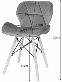 SUPPLIES LAGO Jedálenská velúrová stolička - krémová farba