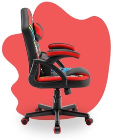 Hells Detské Herné kreslo Hell's Chair HC-1001 KIDS Graffiti Black Red