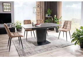 SIGNAL MEBLE Jedálenská stolička CHIC VELVET, čierny mat/béžová bluvel 28