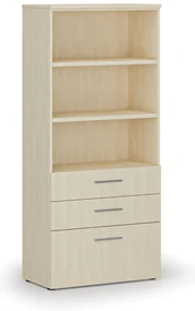 Kancelárska skriňa s kombinovanými zásuvkami PRIMO WOOD, 800 x 420 x 1781 mm, breza