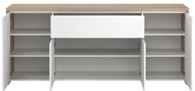 Biela/v prírodnej farbe komoda v dekore duba 197x84x48 cm Next – Tvilum