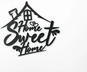 drevko Drevená nálepka Home Sweet Home Rozmer obrazu: 32,5 x 35,5 cm, Farba dekorácie: Čierna
