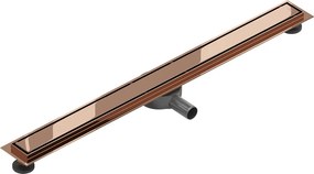 Mexen Flat 360°, lineárny podlahový žľab M13 90 cm, ružové zlato, 1610090-40
