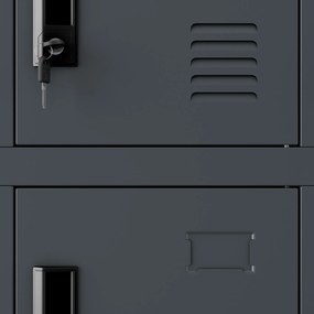 Sociálna skrinka s priehradkami KAROL, 900 x 1850 x 400 mm, antracitová