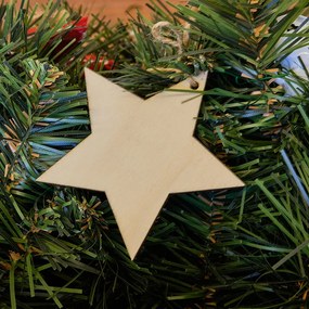 DECOLED Drevená dekorácia, hviezda, 8 cm, 10 ks v balení.
