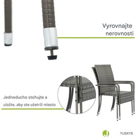 InternetovaZahrada Ratanové stoličky Yoro 2 ks - sivá