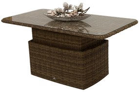 Deokork Ratanový stôl výsuvný jedálenský/odkladací 150 x 80 cm BORNEO LUXURY (hnedá)
