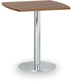 Konferenčný stolík FILIP II, 660x660 mm, chrómovaná podnož, doska orech