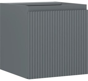 Mexen Rivel, kúpeľňová skrinka 45 cm, 1 dvierka, s drážkami, grafitová matná, 91A21-04547-1-BF66