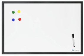 Toptabule.sk  Biela magnetická tabuľa v čiernom drevenom ráme 90x60 cm