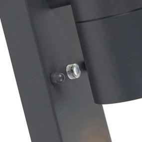 Vonkajšia nástenná lampa tmavosivá 2-svetlo so senzorom súmraku - Duo