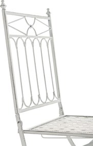 Kovová skladacia stolička Asina (SET 2 ks) - Biela antik