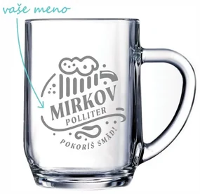 Pieskovaný polliter Haworth s motívom Pokoríš smäd