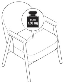 Kreslo s opierkou rúk a podstavcom z dreva