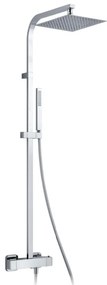 Alpi Una - Sprchová batéria nástenná termostatická, pevná sprcha + ručná sprcha – komplet, biela matná UN18SM2151BI