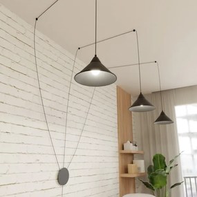 Luster na lanku ABRAMO 3xE27/15W/230V čierna