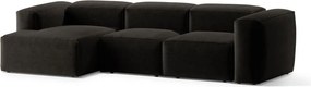 Čierna rohová pohovka (ľavý roh/s leňoškou) Bergamo – Cosmopolitan Design