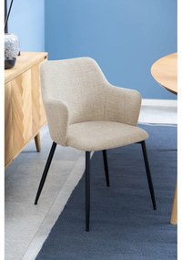 Krémovobiele čalúnené jedálenské kreslá v súprave 2 ks Ilsa – Actona