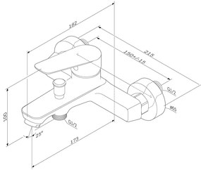 Vaňová a sprchová batéria AM.PM Hit FTA10000 jednopáková, chróm