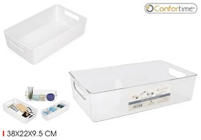 CONFORTIME Univerzálny organizér, dlhý a úzky, s rúčkami, 38x22x10 - biely SIMPLY