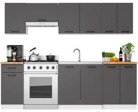 Horná kuchynská skrinka OLIWIA W80 H720 biela / grafitová / sivá