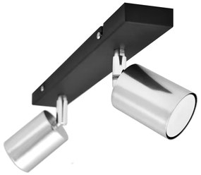 LED Bodové svietidlo TUNE 2xGU10/4,8W/230V matný chróm/čierna