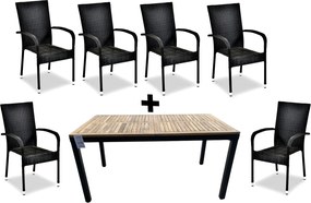 Záhradná zostava 6P+1 MATIAS, čierna